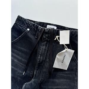 Tanaka Work Jean Trouser Women’s Wide Leg Black Wash Size 28 NWT